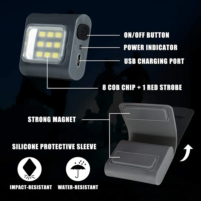 200 Lumens Clip-On Night Running Light Rechargeable 2 Pack