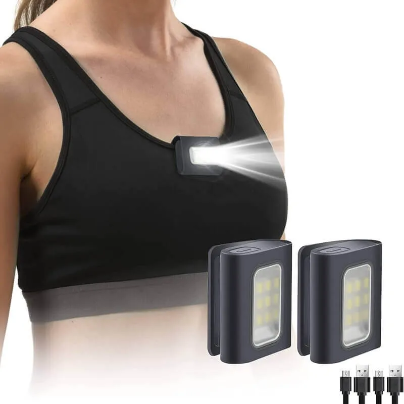 200 Lumens Clip-On Night Running Light Rechargeable 2 Pack