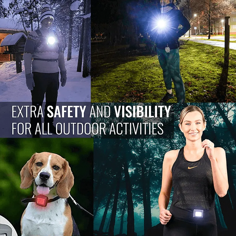 200 Lumens Clip-On Night Running Light Rechargeable 2 Pack