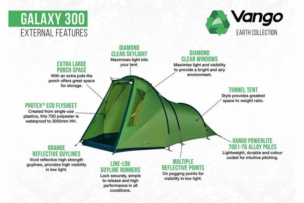 3 Person Tent - Galaxy 300 - 5.55kg by Vango