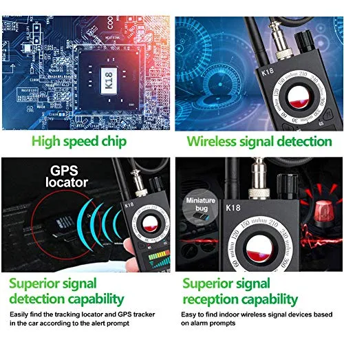 Anti Spy Camera Detector, RF Bug Detector, BQYPOWER Wireless Signal Pinhole Laser Lens GSM Detector Ultra-high Sensitivity Full-Range Tracker Finder