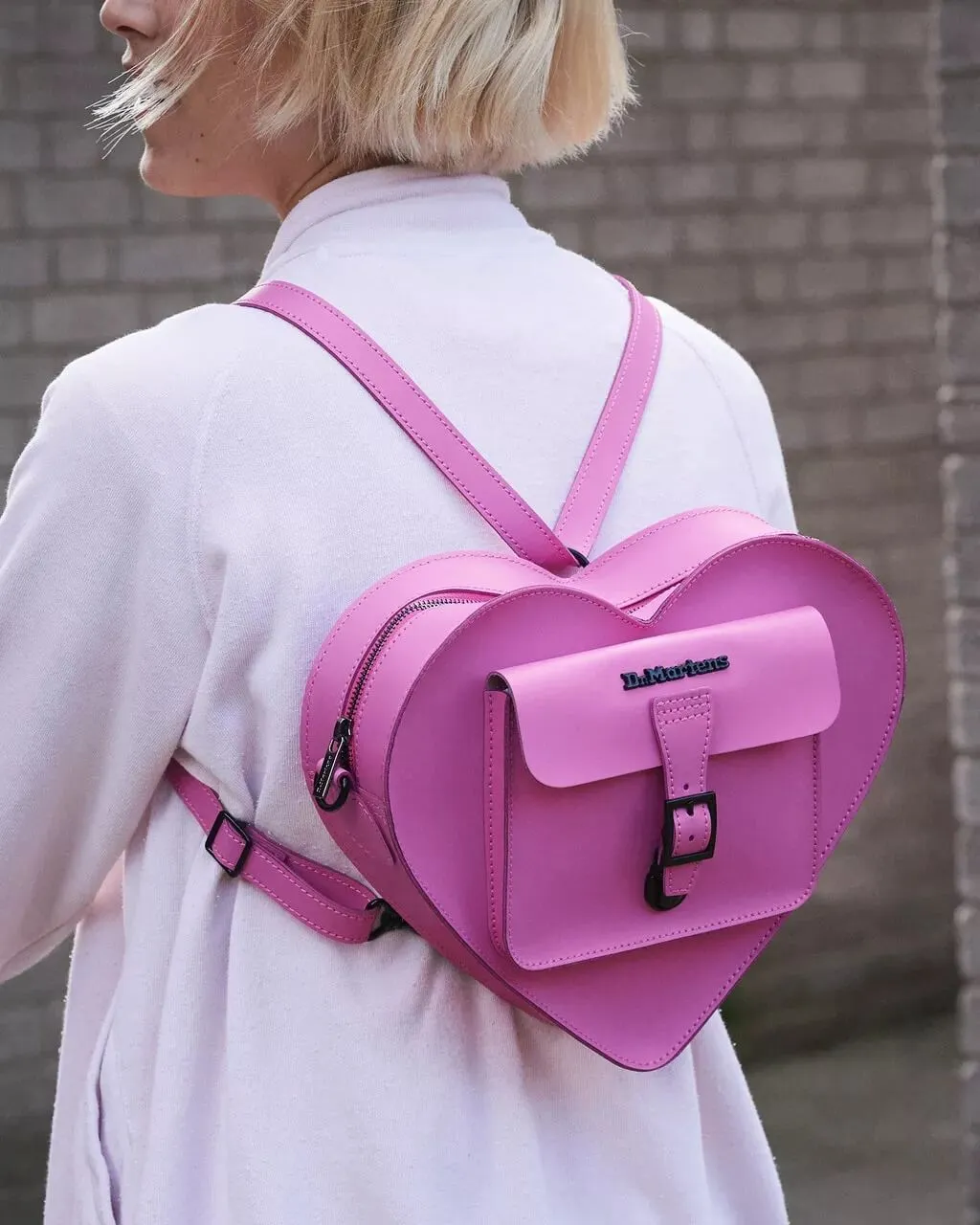 Backpack Dr. Martens Heart Shaped Leather, pink