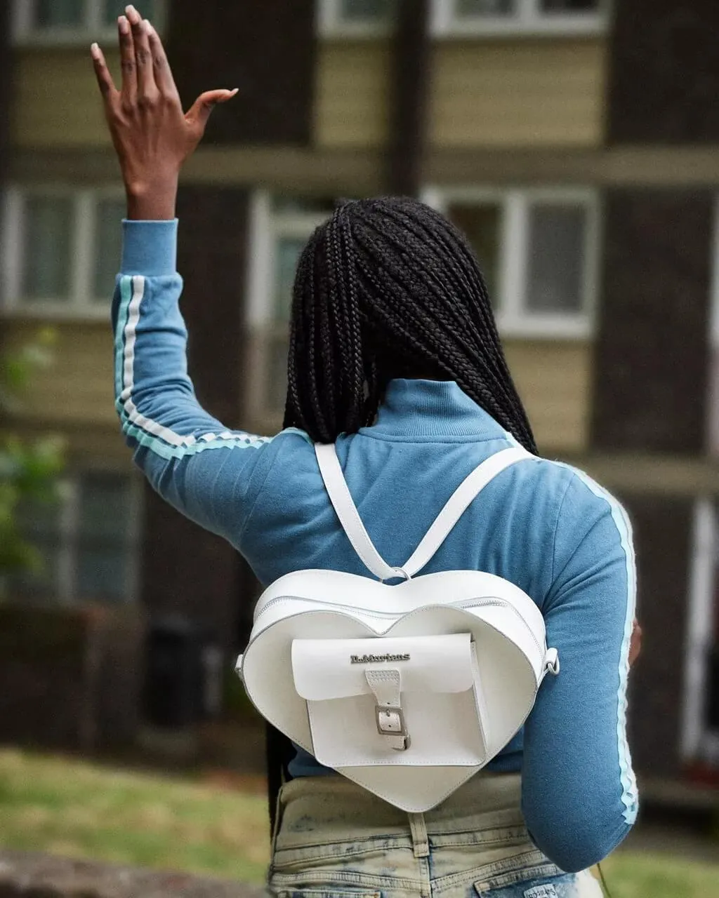 Backpack Dr. Martens Heart Shaped Leather, white