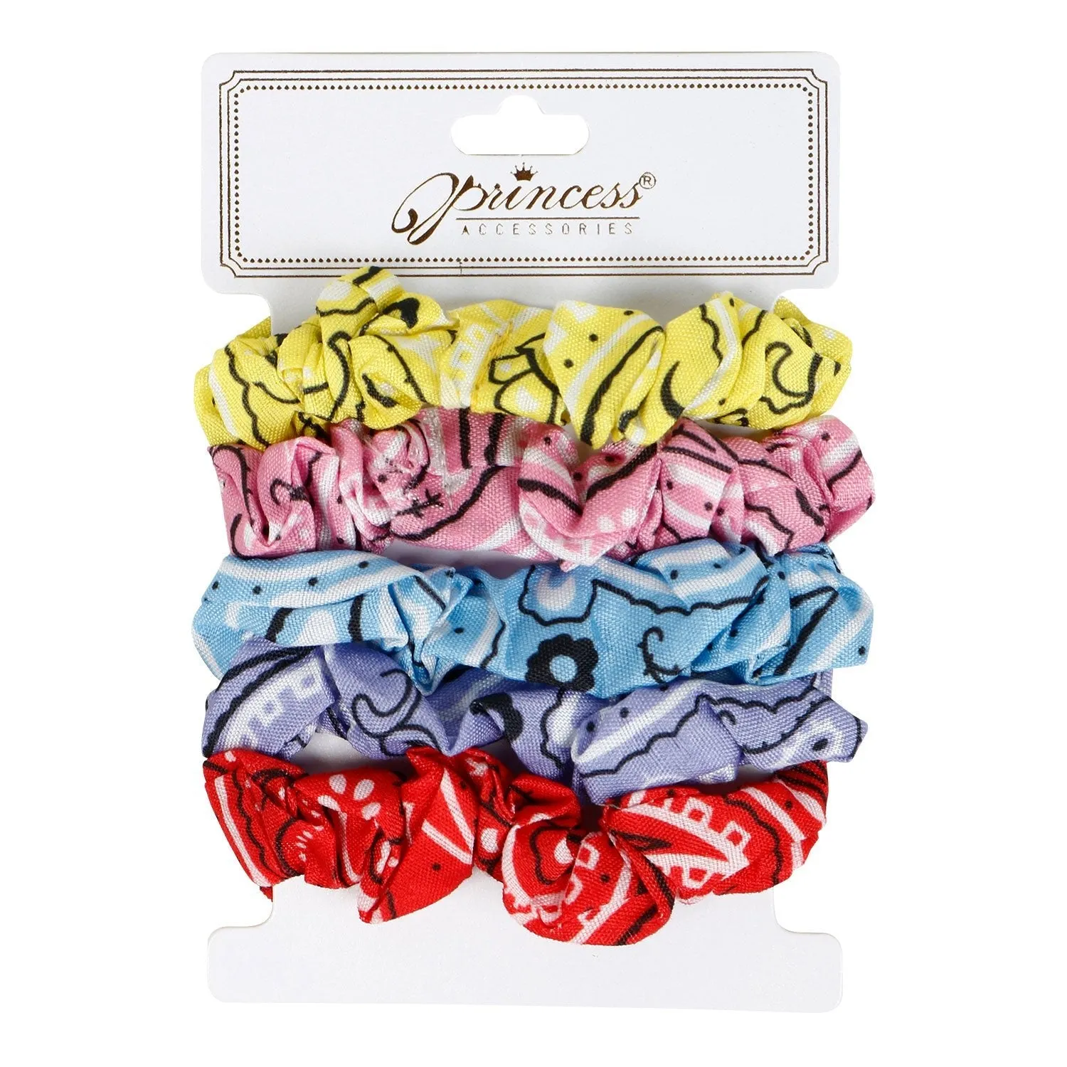 Bandana Hair Scrunchies Bobbles Soft Hair Ties Ropes 5pcs