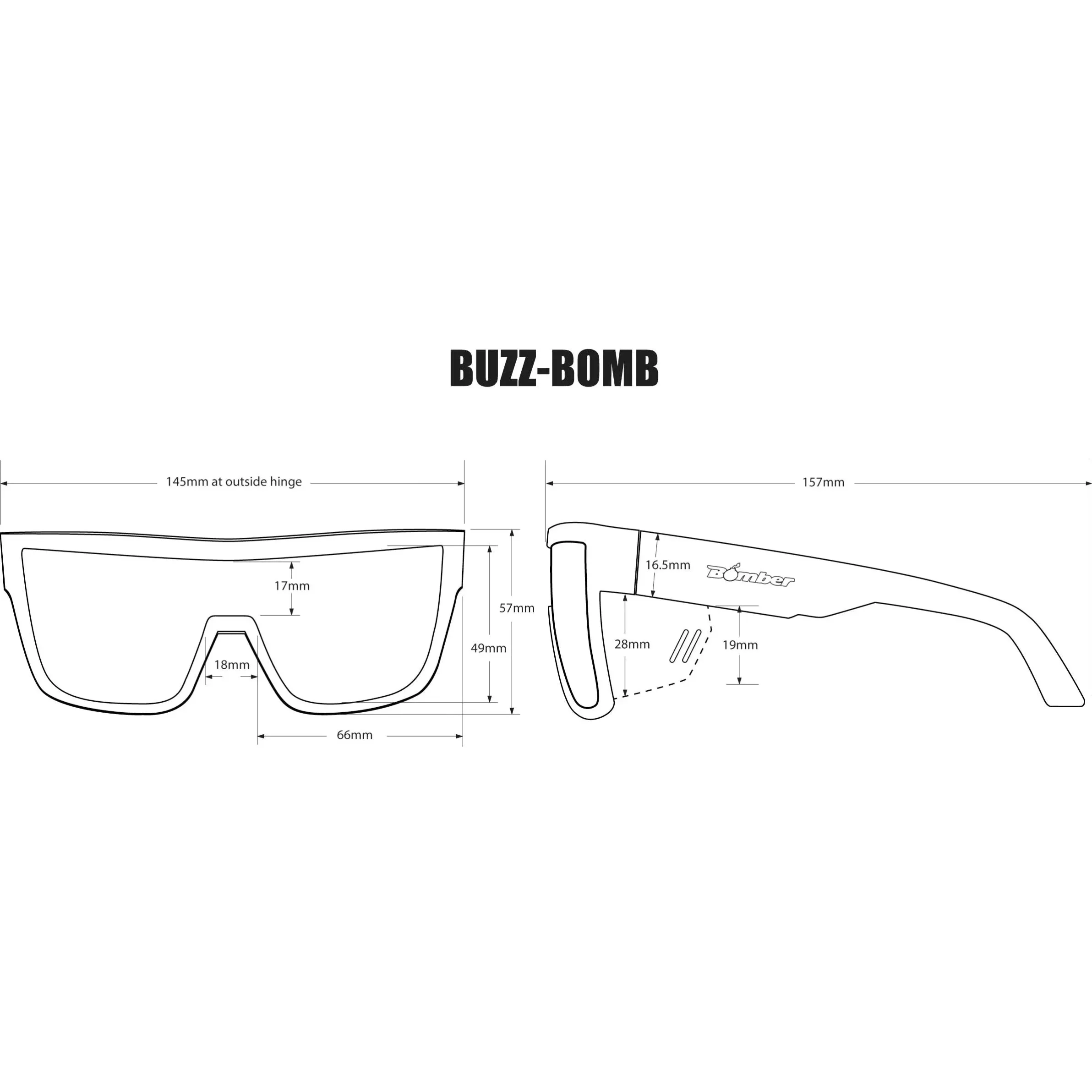 BUZZ Bomb Safety - Photochromic Fire Red Orange Mirror