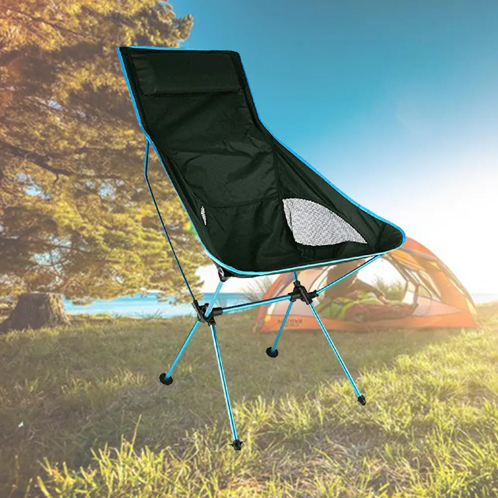 Camping Chair Folding High Back Backpacking Chair with Headrest Sky