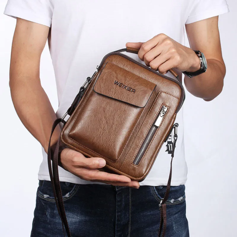 Casual PU Leather Crossbody Bags For Men