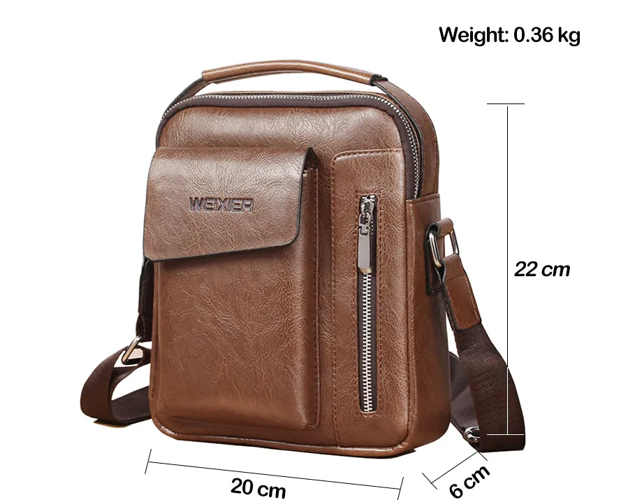 Casual PU Leather Crossbody Bags For Men