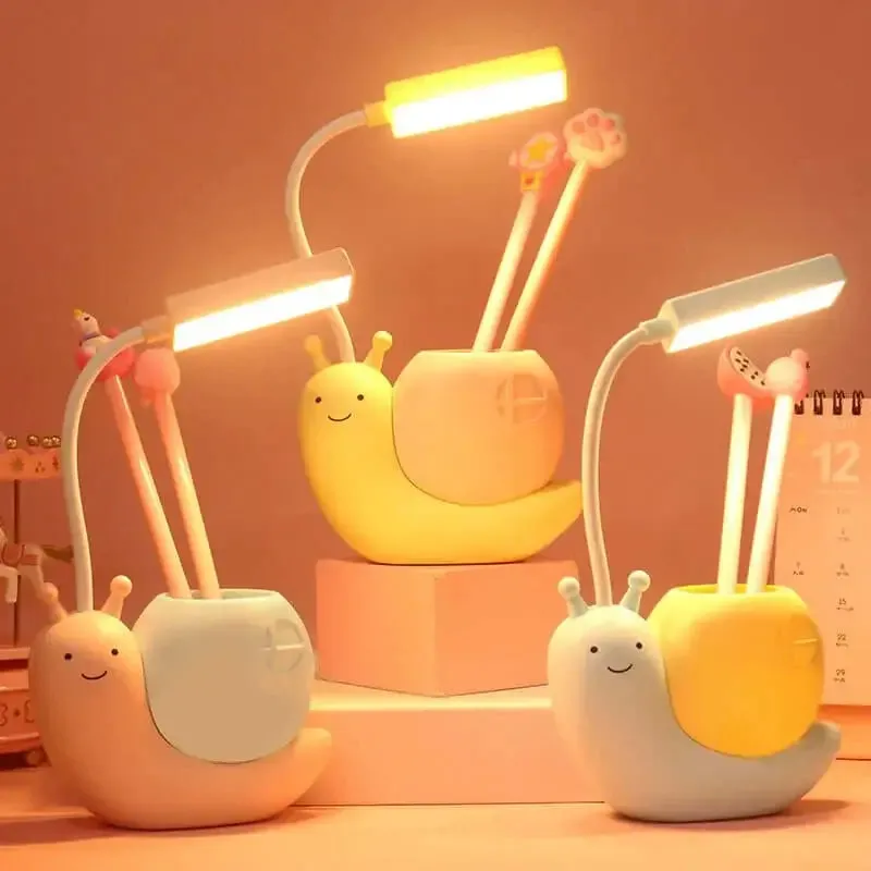 Creative Snail Table Lamp with Pen Holder