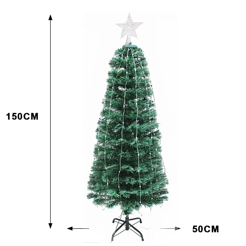 Curtain Lights Christmas Fibre Optic Green Tree Multi-mode Multicolour