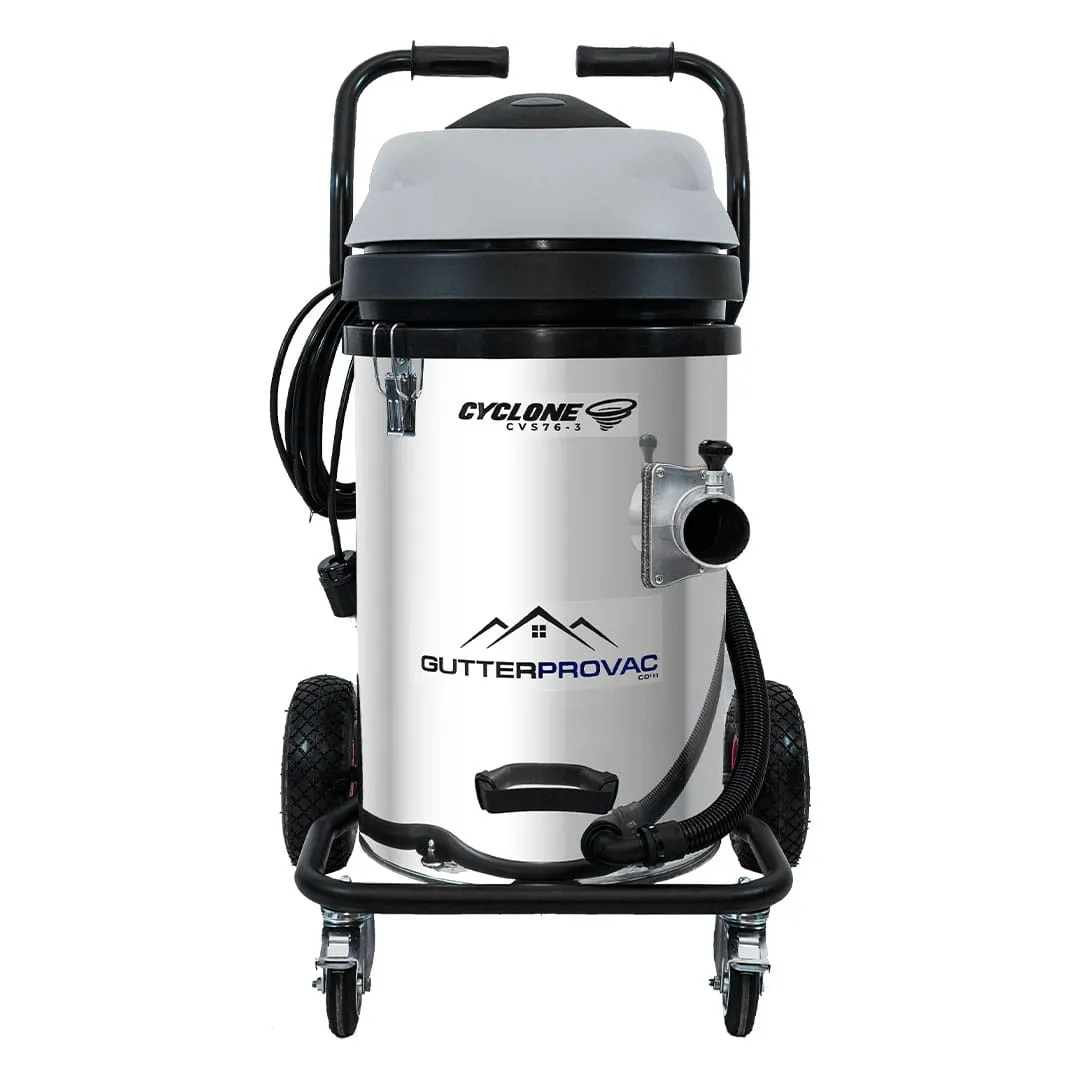 Cyclone II 3600W Stainless Steel 20 Gallon Gutter Vacuum with 20 Foot Aluminum Poles and Bag