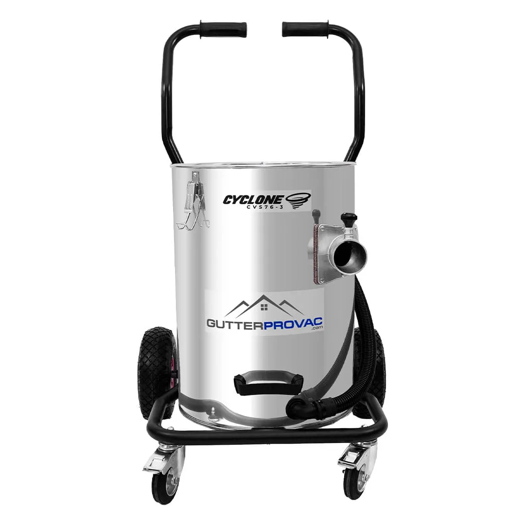 Cyclone II 3600W Stainless Steel 20 Gallon Gutter Vacuum with 20 Foot Aluminum Poles and Bag