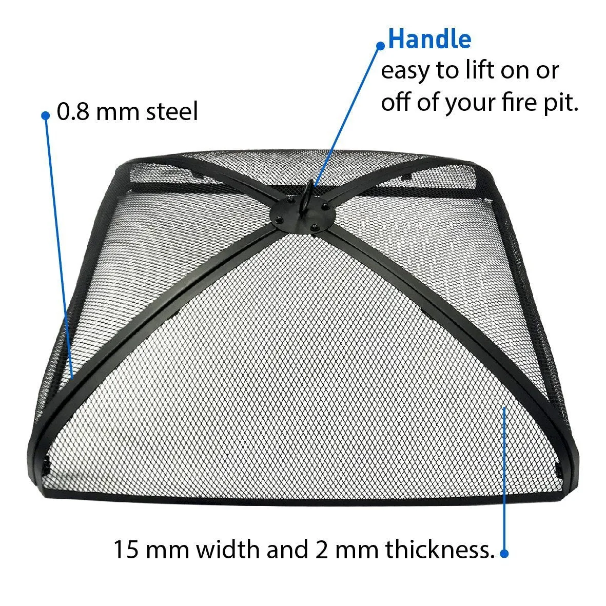 EasyGo FIRE SCREEN &ndash; FIRE PIT COVER &ndash; FIRE SCREEN PROTECTOR (36&quot; Square)