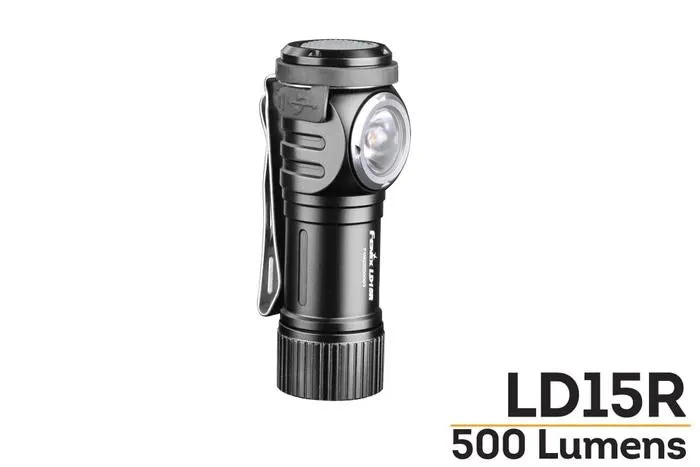 Fenix LD15R 500 Lumen Right-Angled Micro USB Rechargeable Flashlight Cree XP-G3 white LED