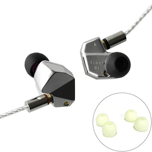 Final Audio B3 Dual BA Driver Earphones ( free Glow-in-the-Dark tips)