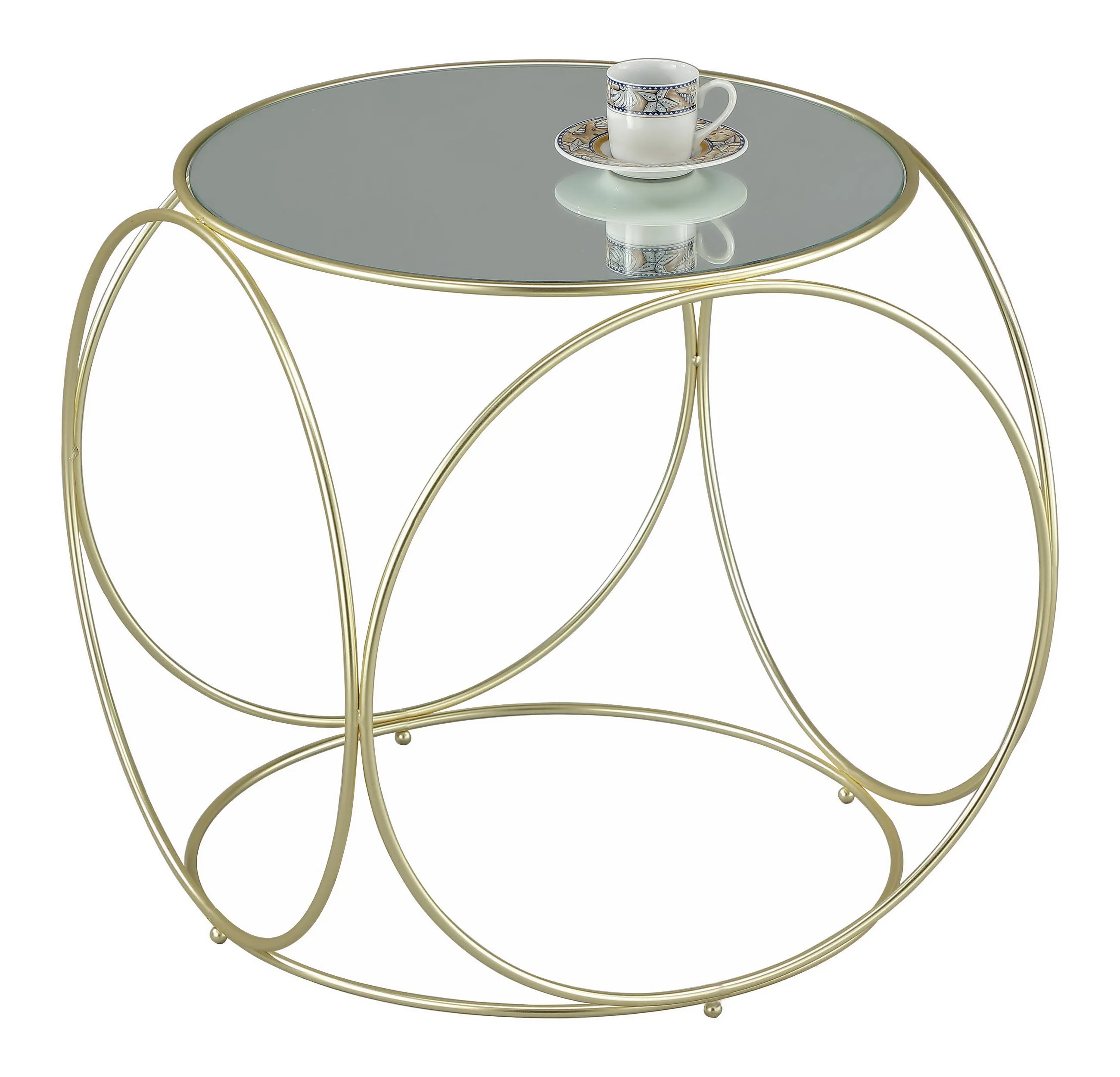 Gatsby Accent Table/Bedside Table-Mirrored Top