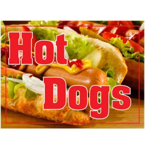 Hot Dogs Retail Store Food Sign