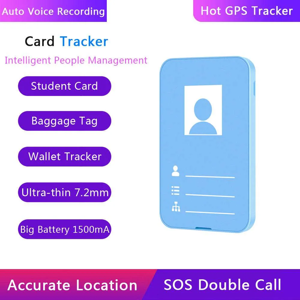 Smart 3G GPS Tracker in ID Card Shape with Automatic Voice Recording, Precise Location Tracking, SOS, Dual Calling, and Free Web & Mobile App