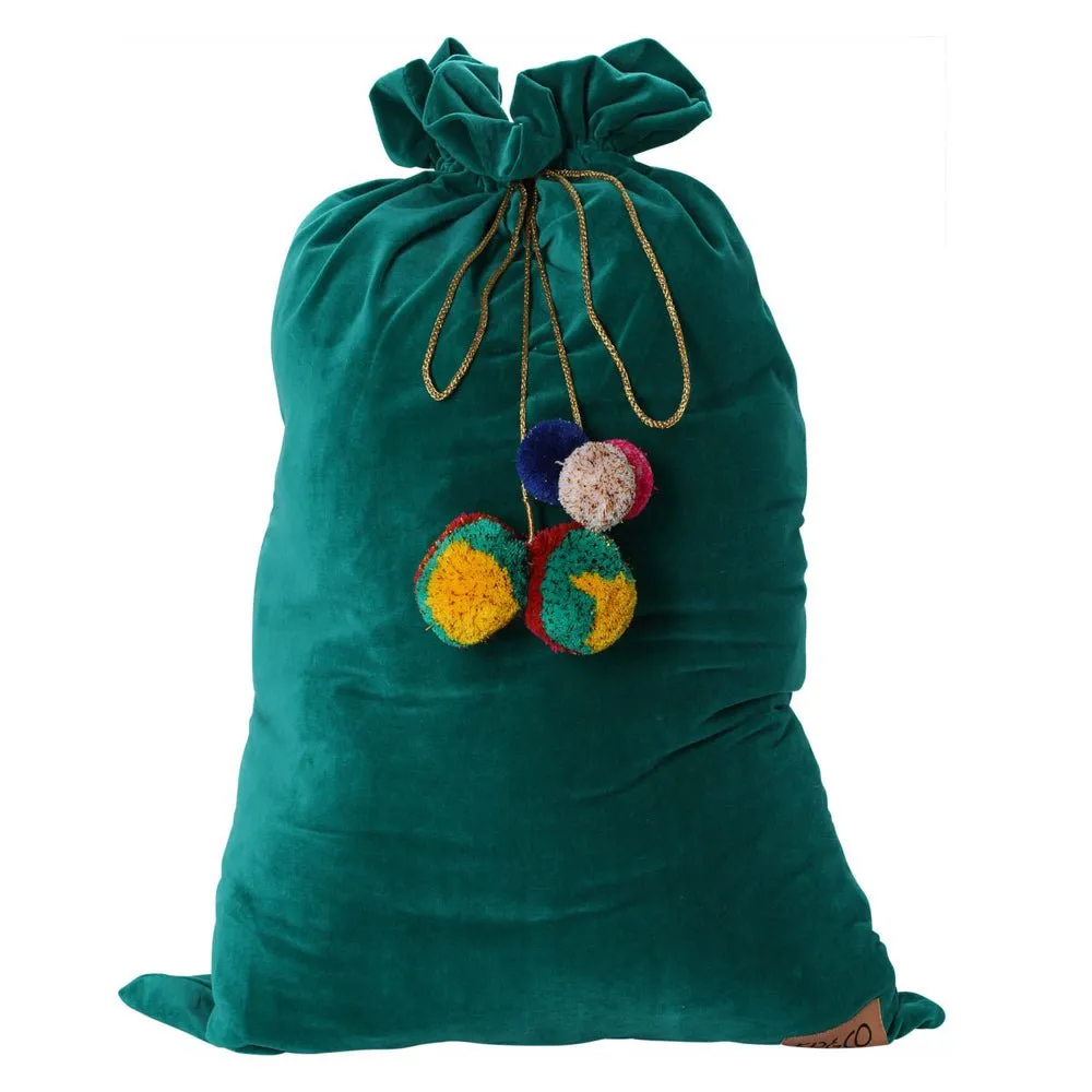 Jade Green Velvet Santa Sack