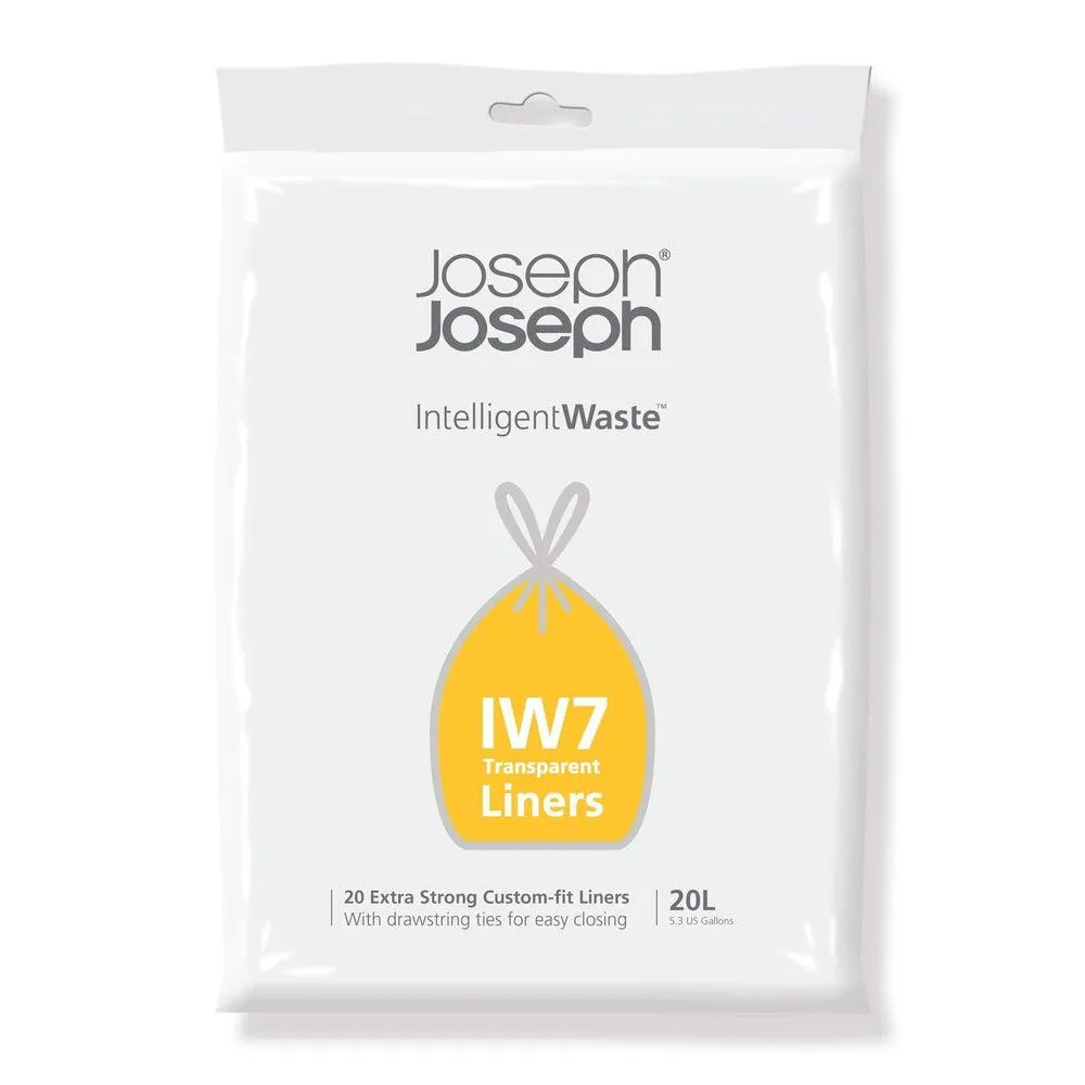 Joseph Joseph IW7 20L Transparent Custom Fit Bin Liners 20 Pack