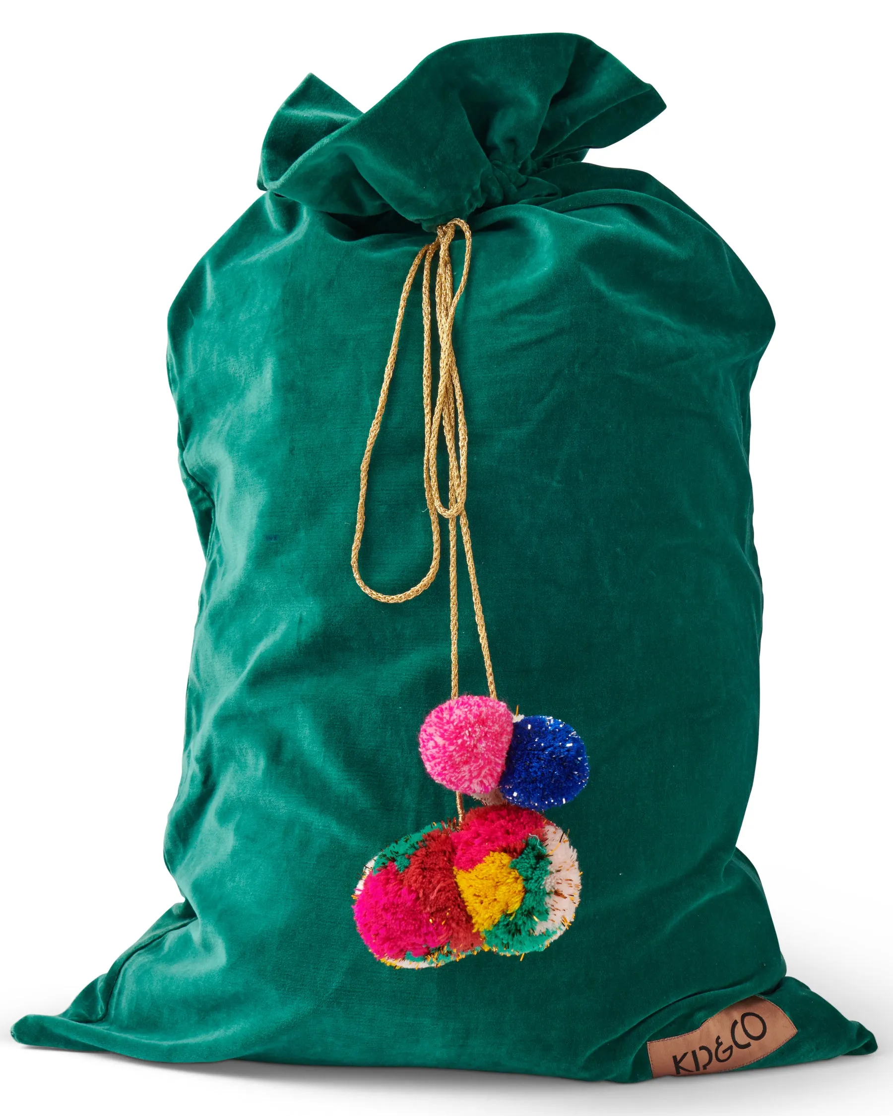 Kip & Co Jade Green Velvet Santa Sack (One Size)