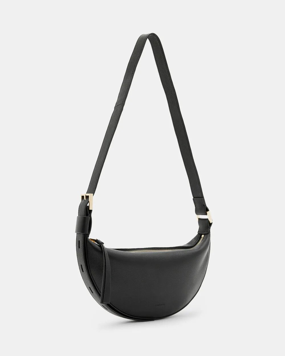 Leather shoulder bag Half Moon AllSaints, black