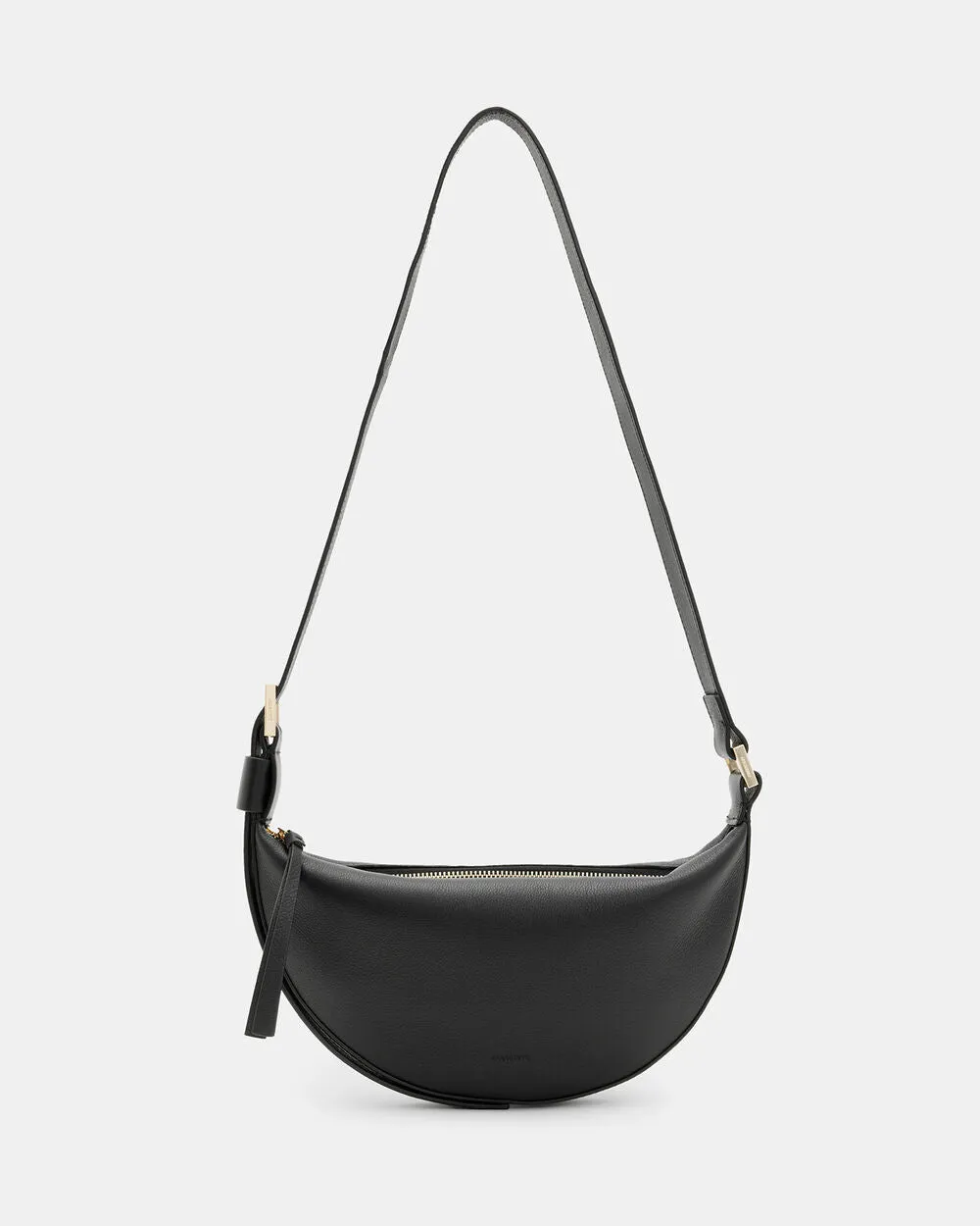 Leather shoulder bag Half Moon AllSaints, black