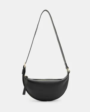 Leather shoulder bag Half Moon AllSaints, black