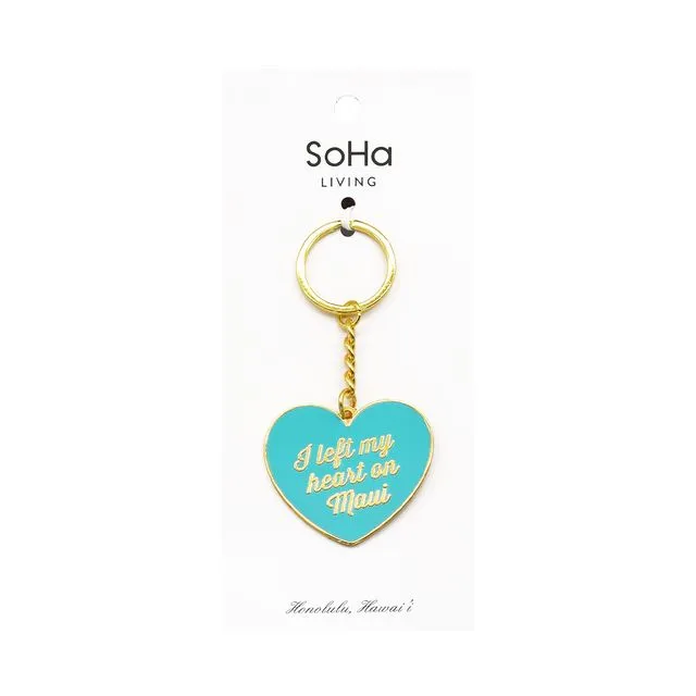 Left My Heart on Maui Enamel Keychain