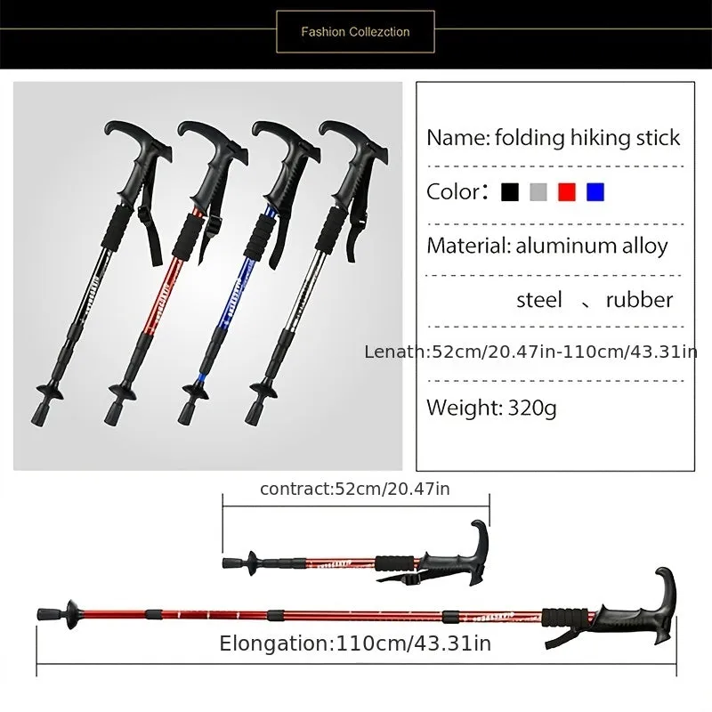 Lightweight Folding Trekking Pole  Ideal for Outdoor Adventures