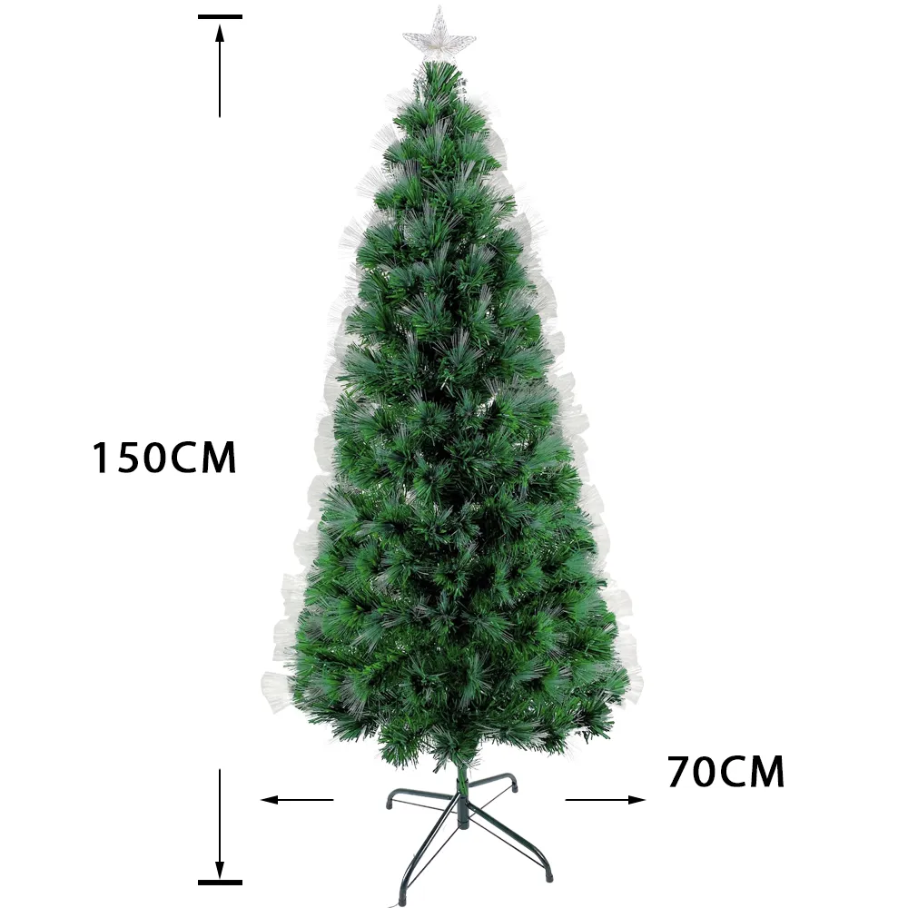 Long Optic Fibres Christmas Tree Pre-Lit Ultra-Bright Multicolor LED Lights