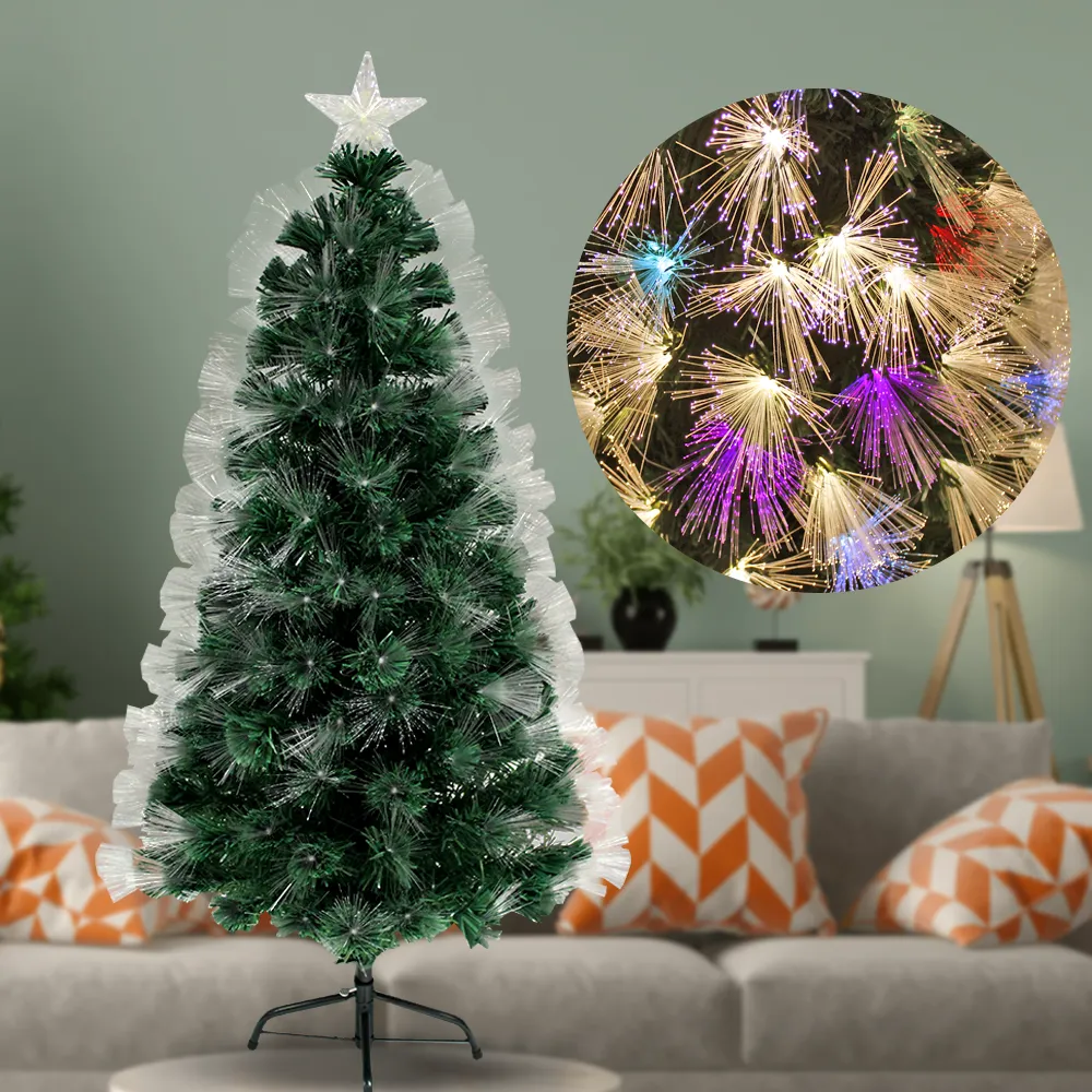 Long Optic Fibres Christmas Tree Pre-Lit Ultra-Bright Multicolor LED Lights