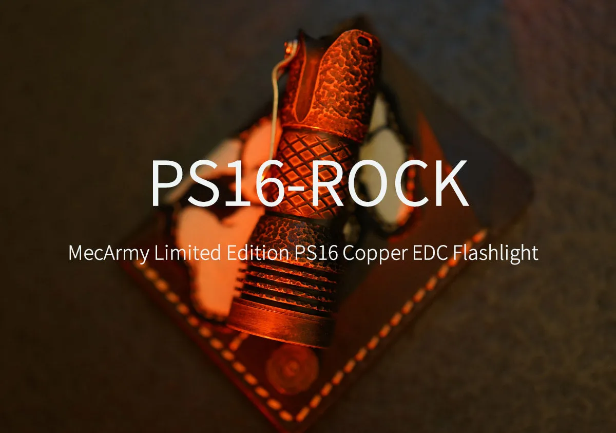 MecArmy PS16 Copper Rock 2000 Lumen Limited Edition EDC Flashlight 1 *16340 Micro-USB Battery