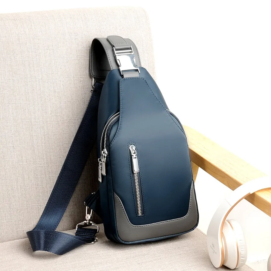 Men USB Charging Multilayer Shoulder Crossbody Bags