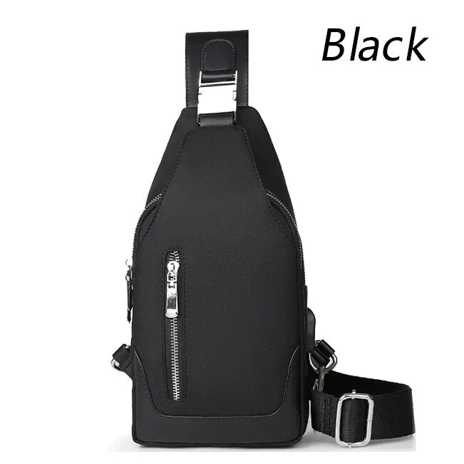 Men USB Charging Multilayer Shoulder Crossbody Bags