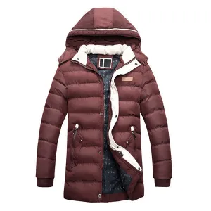 Mid Long Detachable Hood Puffer Jacket