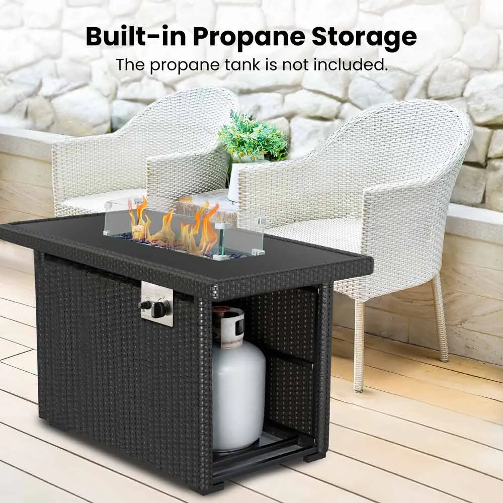 Outdoor Propane Fire Pit Table - 44in, 50,000 BTU