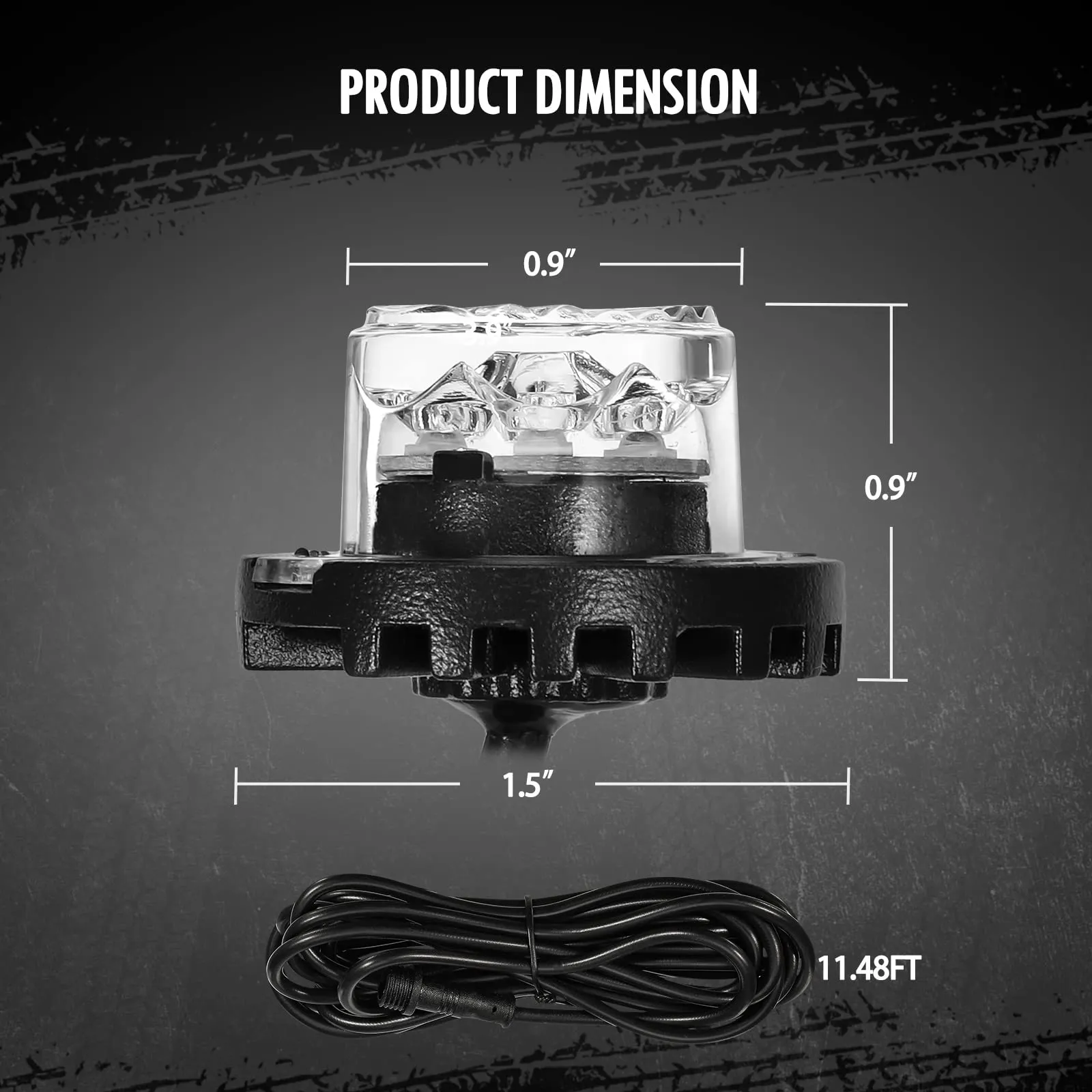 Partsam Amber LED Hideaway Strobe Lights For Cars Trucks Vehicles