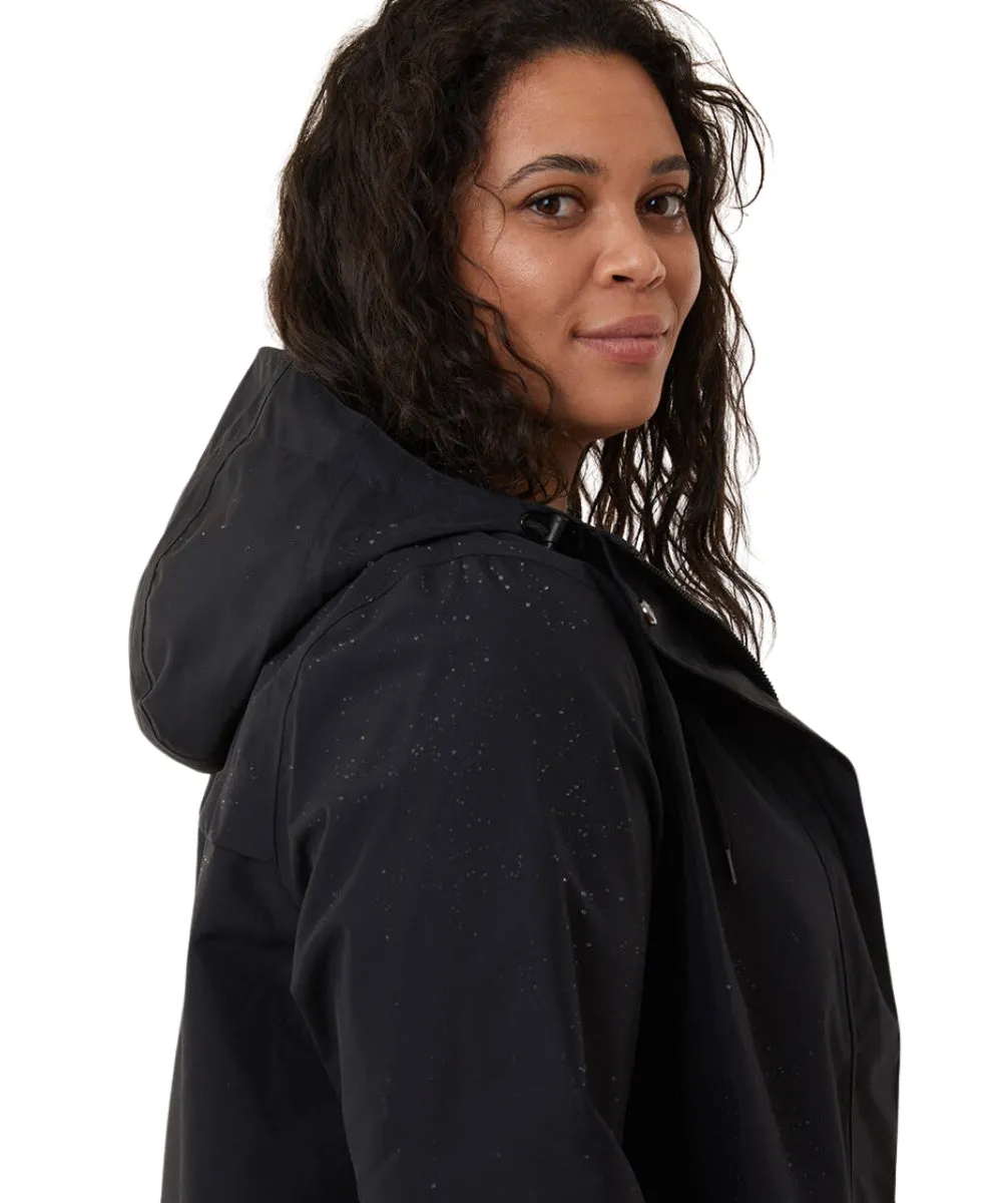 PRE-ORDER : Amble Refuge Womens Plus Size Waterproof Jacket Long Black 3XL-4XL