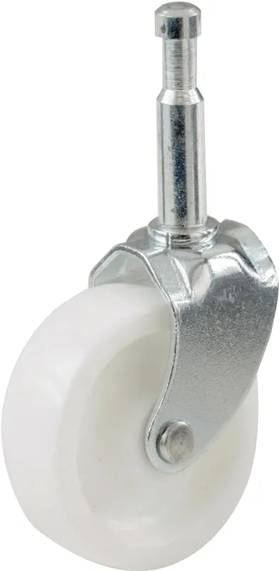 Shepherd Hardware 9040 Swivel Caster, 2 in Dia Wheel, Plastic Wheel, White, 60 lb :PK  2: QUANTITY: 6