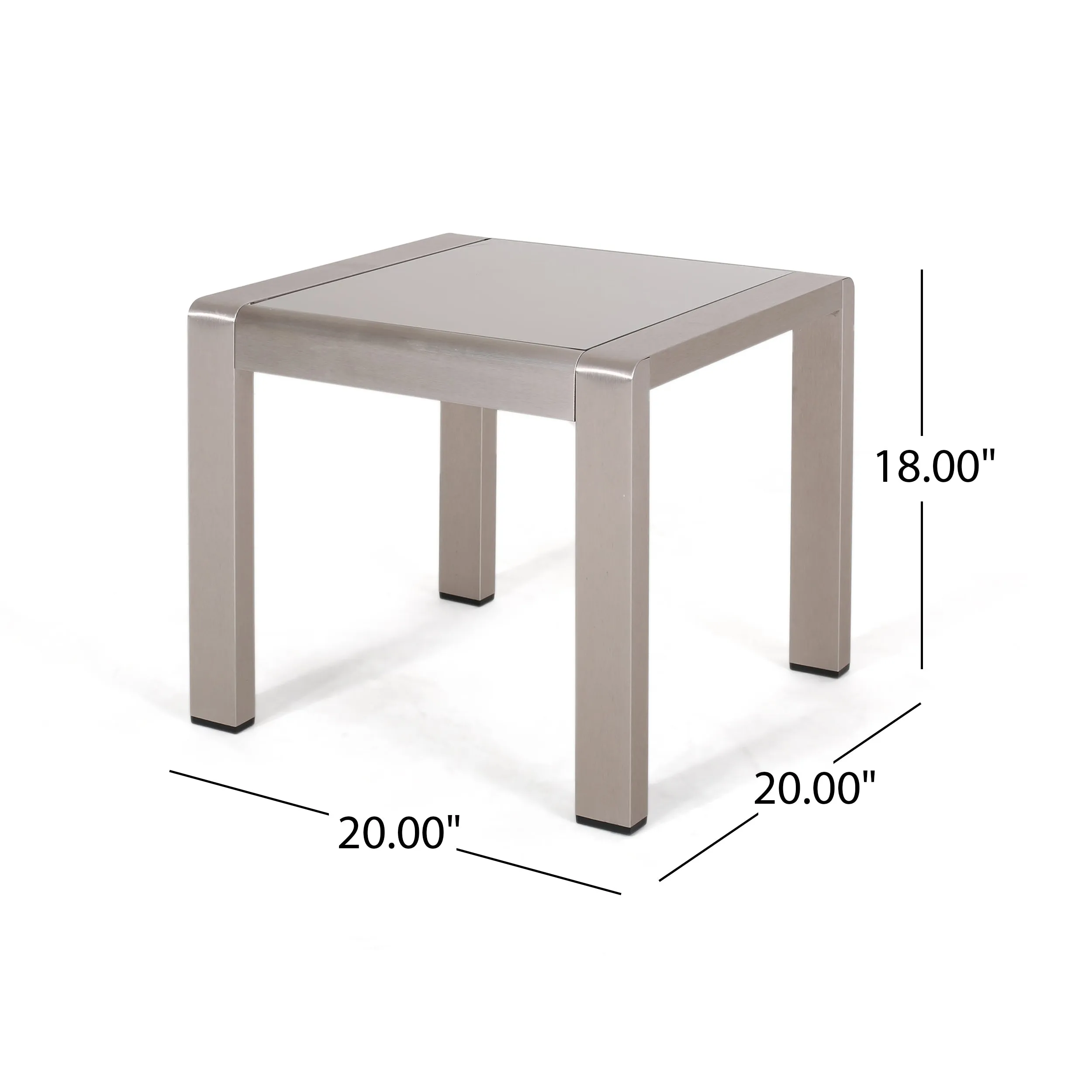 Snowy Coral Outdoor 4 Seater Aluminum Chat Set with 2 Side Table