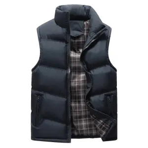 Solid Windproof Down Vest