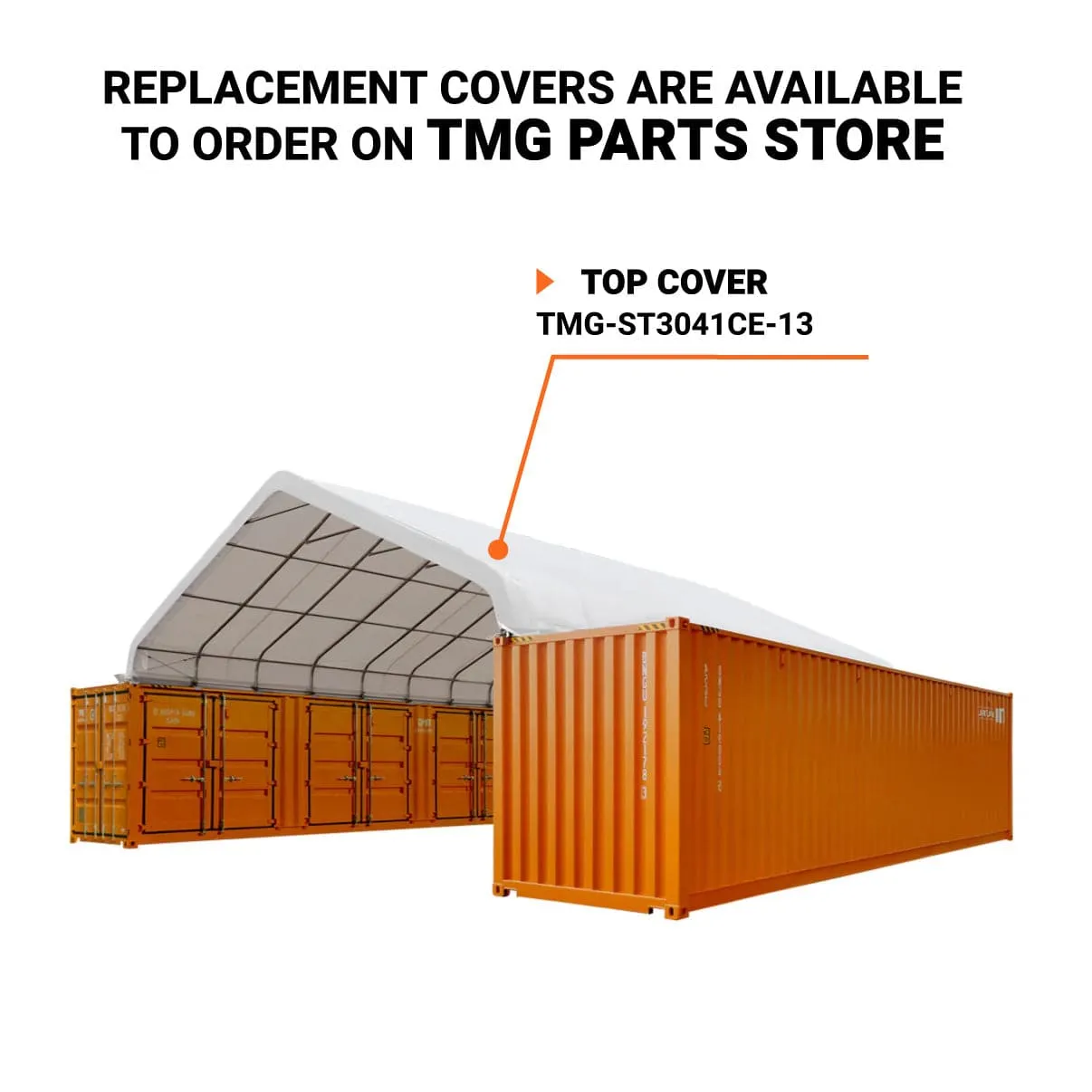 TMG Industrial 30' x 40' PE Fabric Pro Series Container Peak Roof Shelter, Fire Retardant, Water Resistant, UV Protected, TMG-ST3041CE(Previously TMG-ST3040CE)