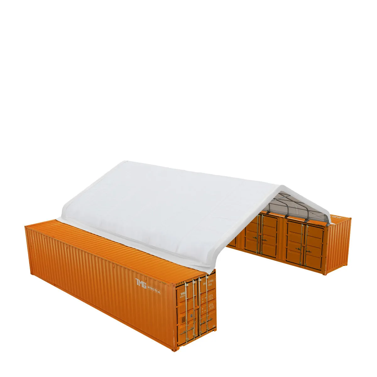 TMG Industrial 30' x 40' PE Fabric Pro Series Container Peak Roof Shelter, Fire Retardant, Water Resistant, UV Protected, TMG-ST3041CE(Previously TMG-ST3040CE)