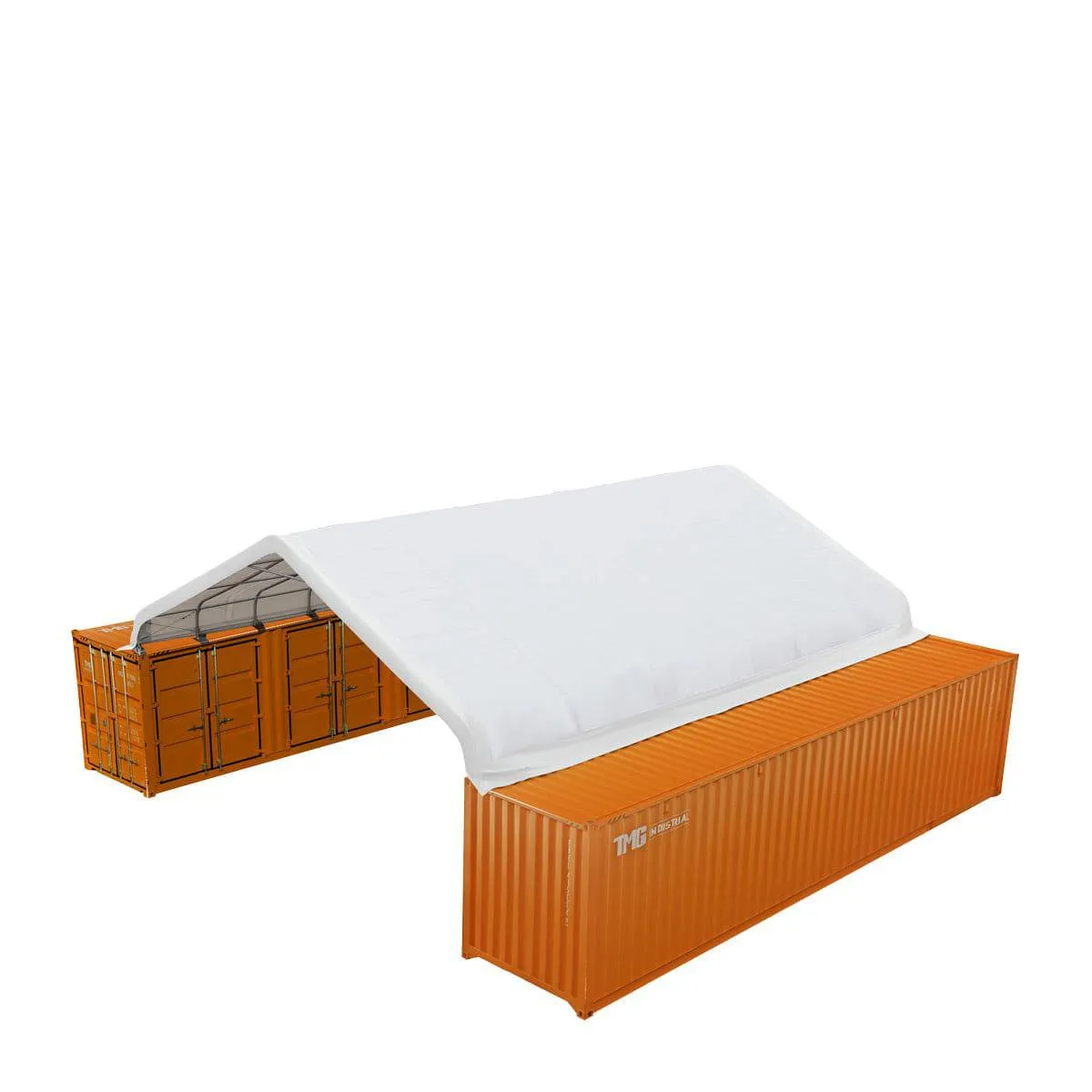 TMG Industrial 30' x 40' PE Fabric Pro Series Container Peak Roof Shelter, Fire Retardant, Water Resistant, UV Protected, TMG-ST3041CE(Previously TMG-ST3040CE)