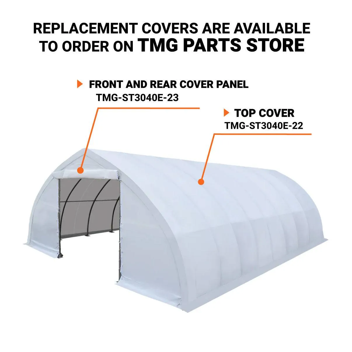 TMG Industrial 30' x 40' Peak Ceiling Storage Shelter with Heavy Duty 11 oz PE Cover & Drive Through Doors, TMG-ST3040E (Previously ST3040)