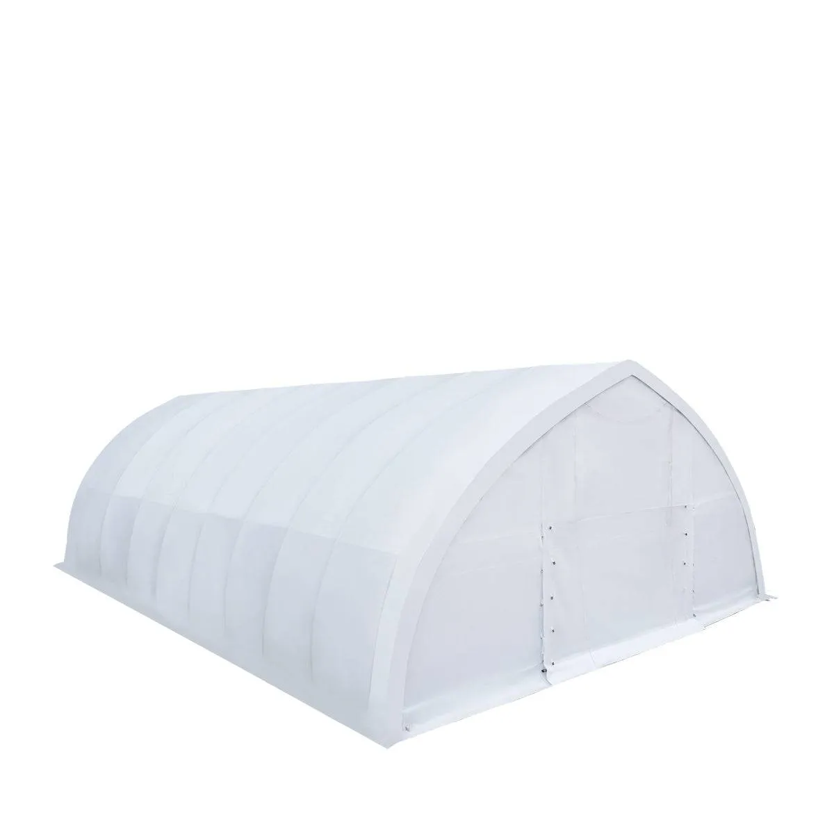 TMG Industrial 30' x 40' Peak Ceiling Storage Shelter with Heavy Duty 11 oz PE Cover & Drive Through Doors, TMG-ST3040E (Previously ST3040)