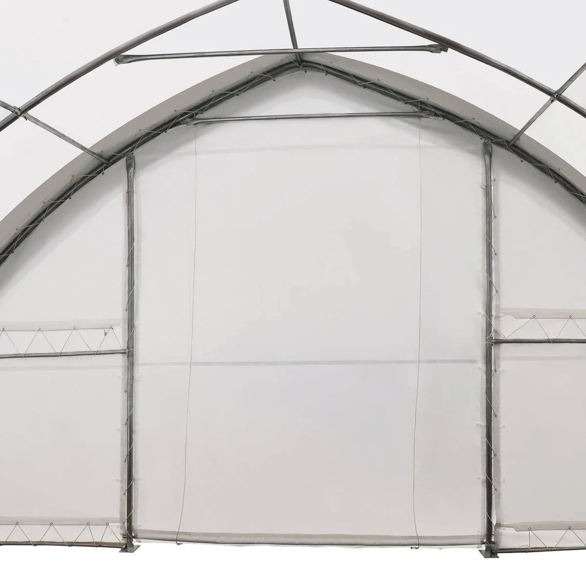 TMG Industrial 30' x 40' Peak Ceiling Storage Shelter with Heavy Duty 11 oz PE Cover & Drive Through Doors, TMG-ST3040E (Previously ST3040)