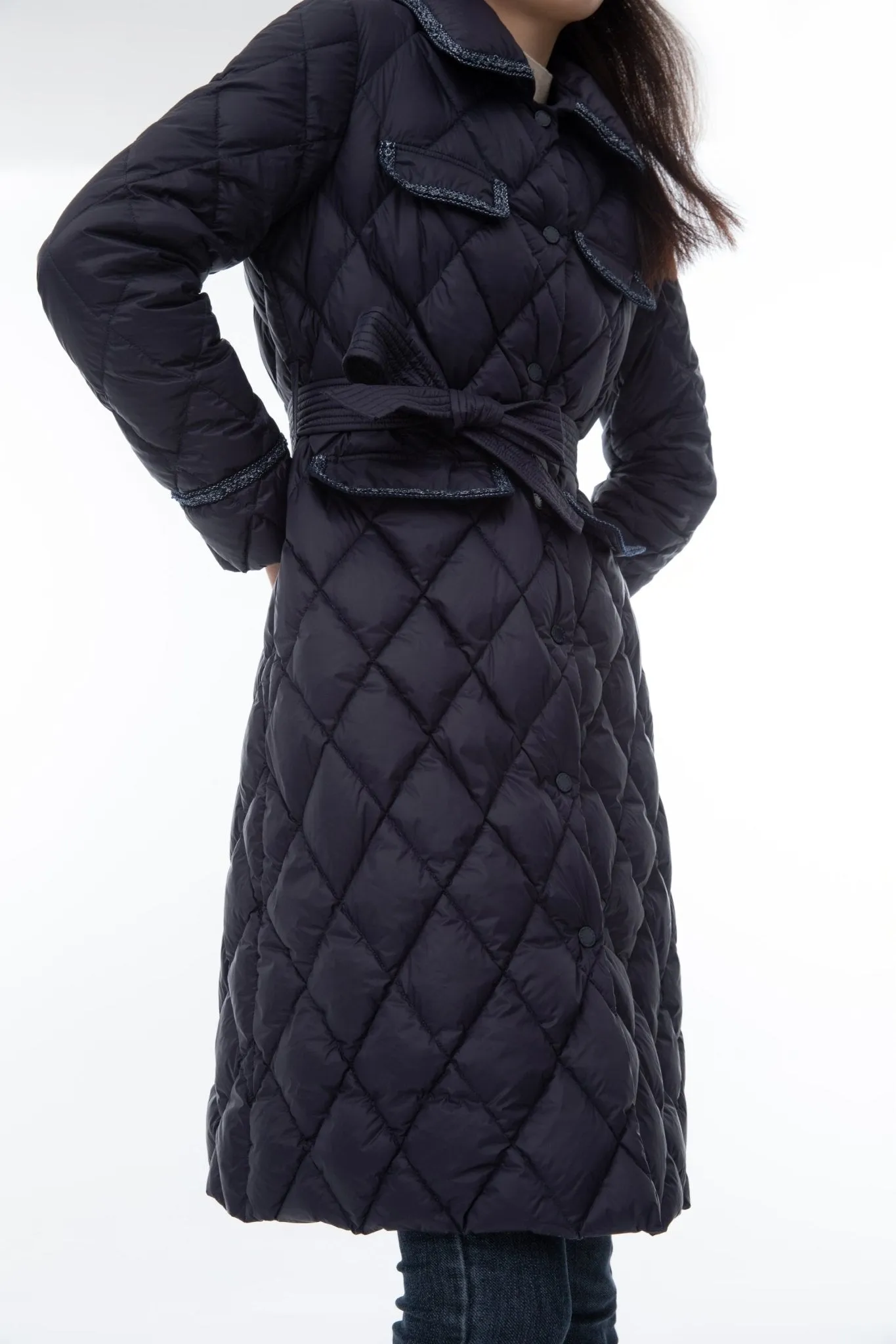 Twilight Blue Long Down Jacket