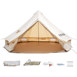 Vevor Bell Tent 23 ft/7m Yurt Cotton Canvas Waterproof With Stove Jack For 12 Or More People 4 Seasons